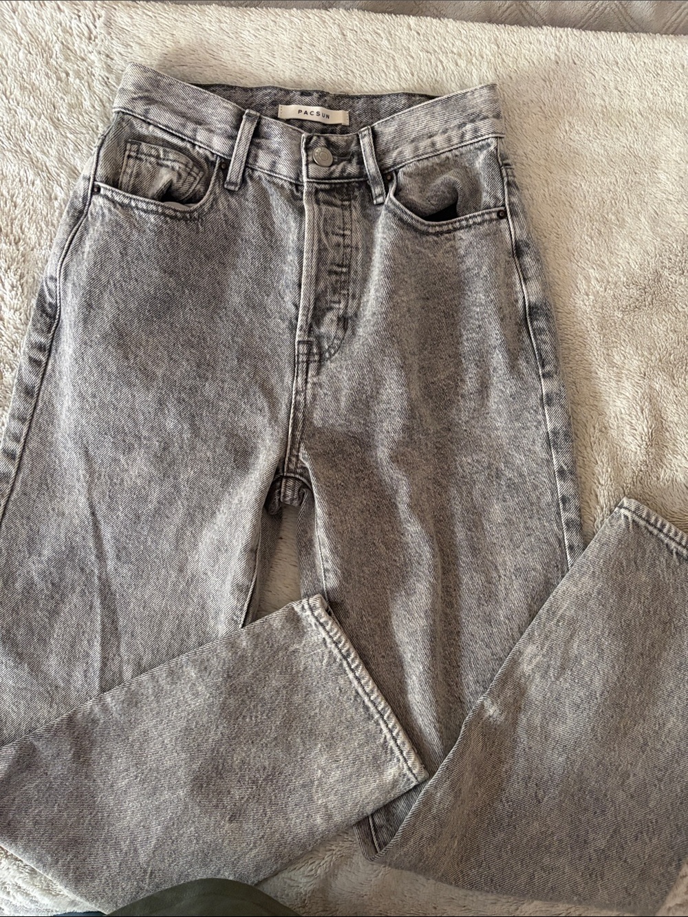 PacSun Gray Vintage Wash High Rise Straight Jeans